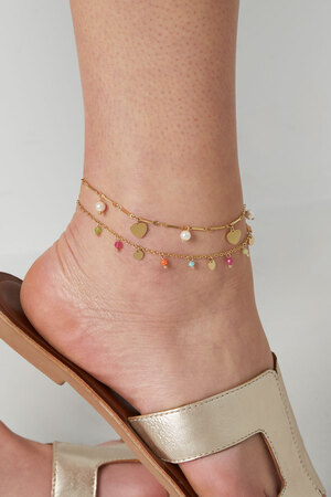Bracelet de cheville perle love - doré h5 Image2